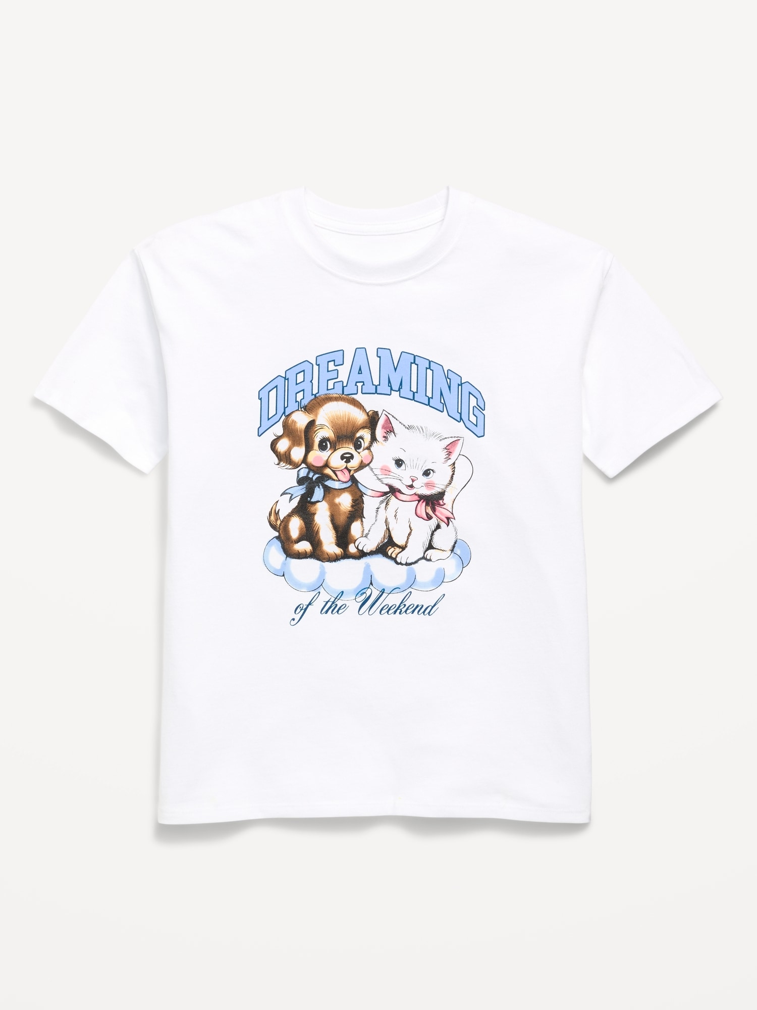 T-SHIRT LONG SURDIMENSIONNÉ À MANCHES COURTES À IMPRIMÉ POUR FILLE