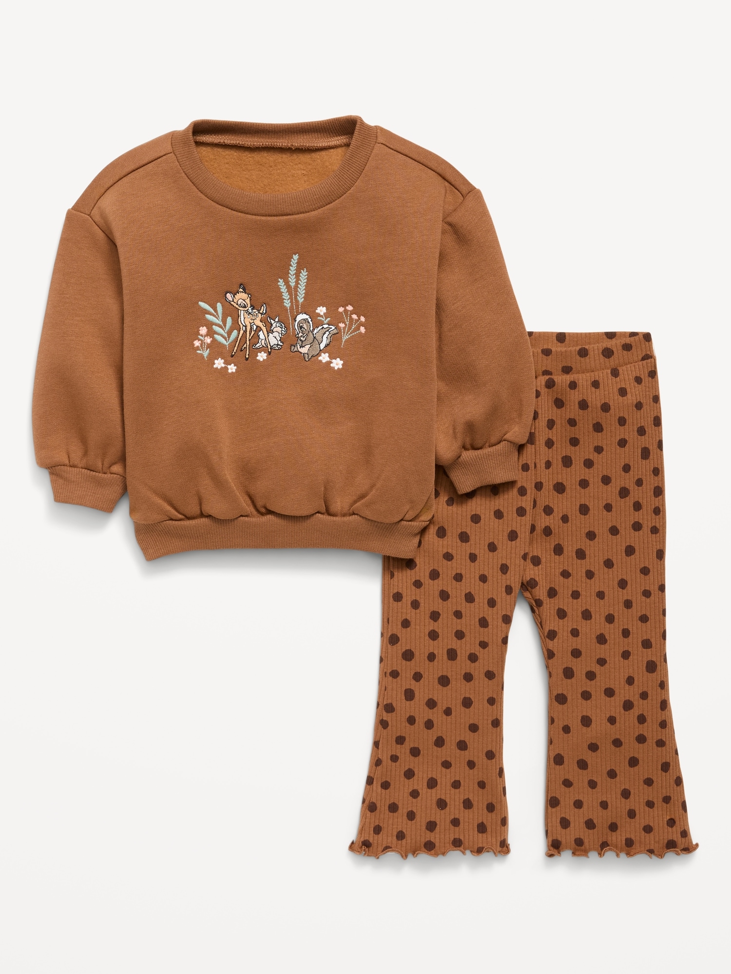 ENSEMBLE AVEC LEGGING ET CHANDAIL EN COTON OUATÉ À IMPRIMÉ BAMBI DE DISNEY© POUR TOUTE-PETITE