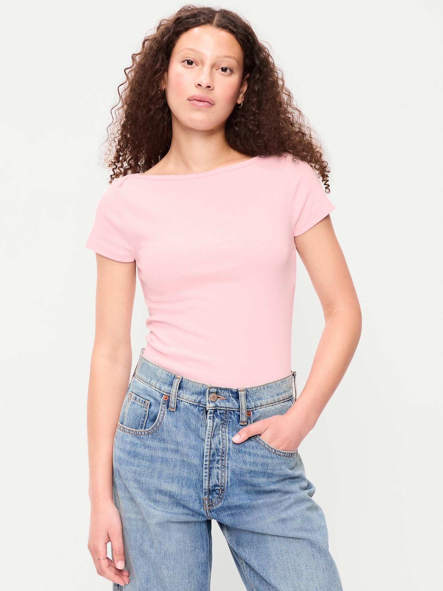 T-SHIRT AJUSTÉ À ENCOLURE BATEAU