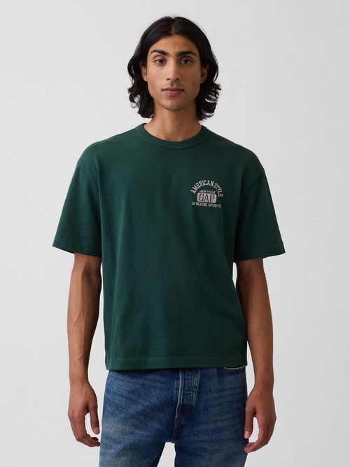 ヘビーウェイト GAPロゴ リラックスフィット クロップドTシャツ