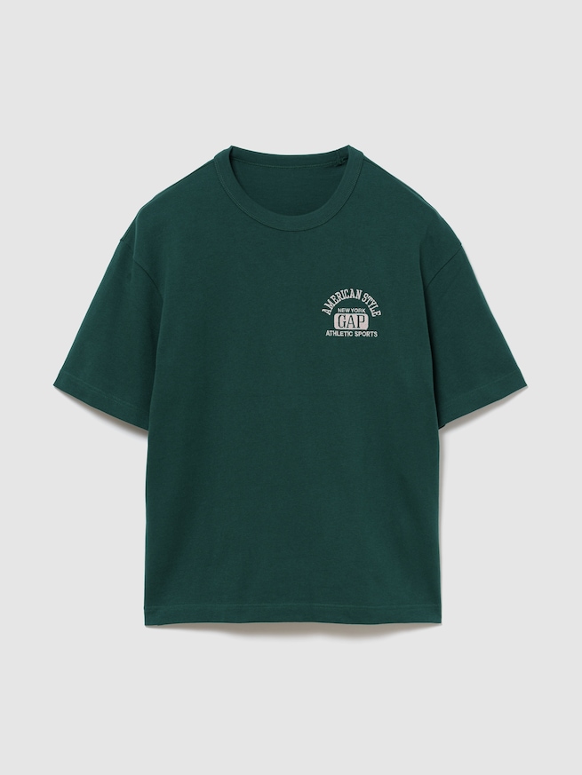 ヘビーウェイト GAPロゴ リラックスフィット クロップドTシャツ-4