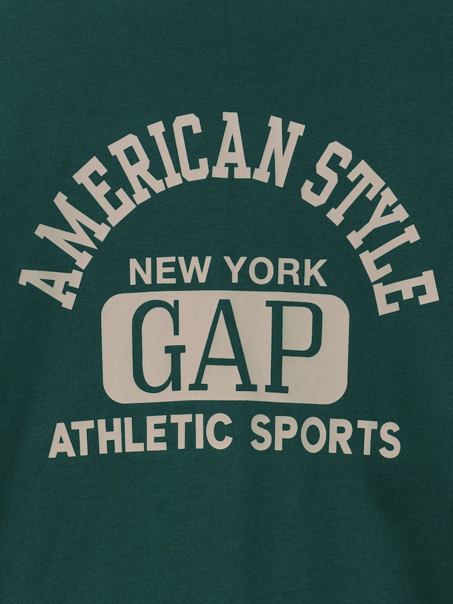 ヘビーウェイト GAPロゴ リラックスフィット クロップドTシャツ-5
