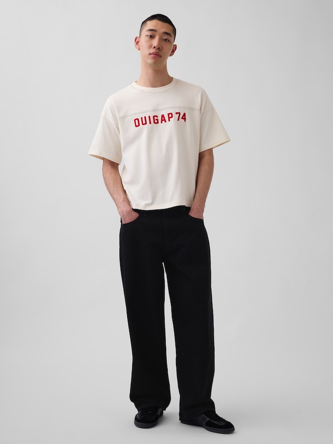 OuiGap ヘビーウェイト クロップド ロゴTシャツ-2