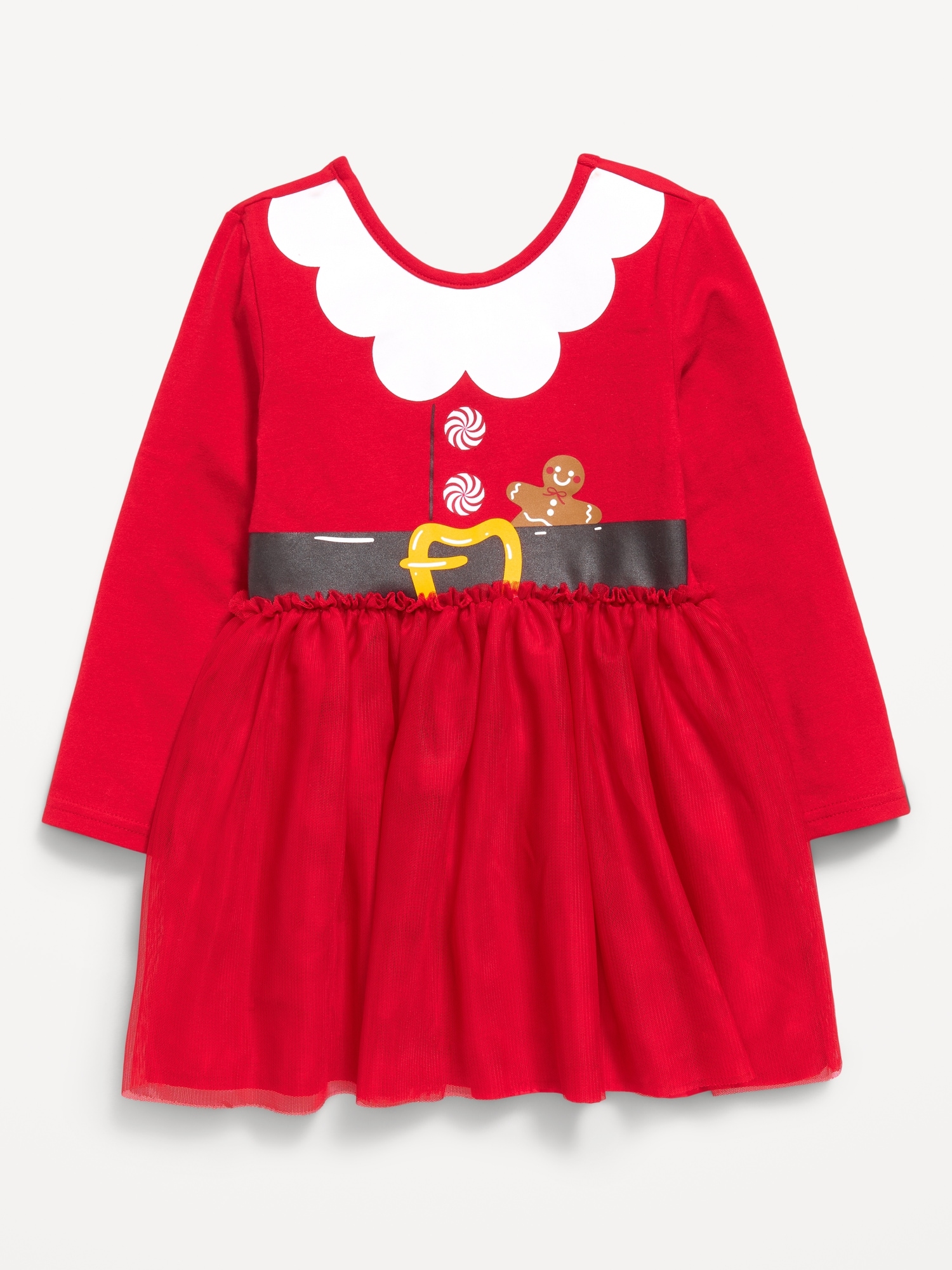 Long-Sleeve Holiday Tutu Dress for Toddler Girls