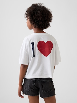 オーバーサイズ GAPハートロゴ Tシャツ (キッズ)