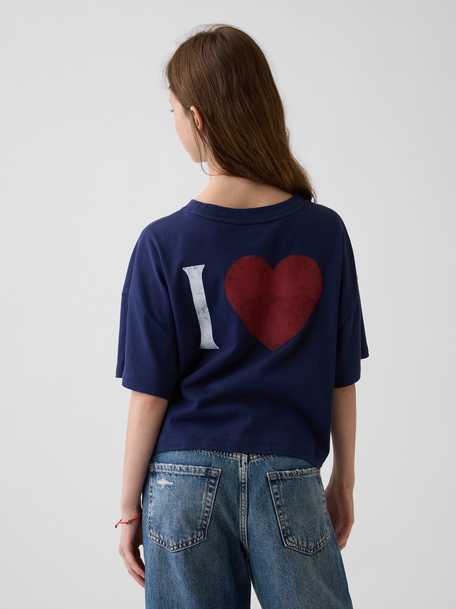 オーバーサイズ GAPハートロゴ Tシャツ (キッズ)-0