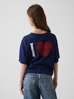 オーバーサイズ GAPハートロゴ Tシャツ (キッズ)-0