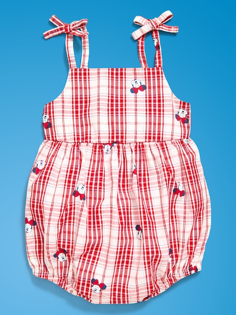 BARBOTEUSE À CARREAUX SANS MANCHES AVEC BRETELLES À NOUER À IMPRIMÉ MINNIE MOUSE OLD NAVY X DISNEY POUR BÉBÉ
