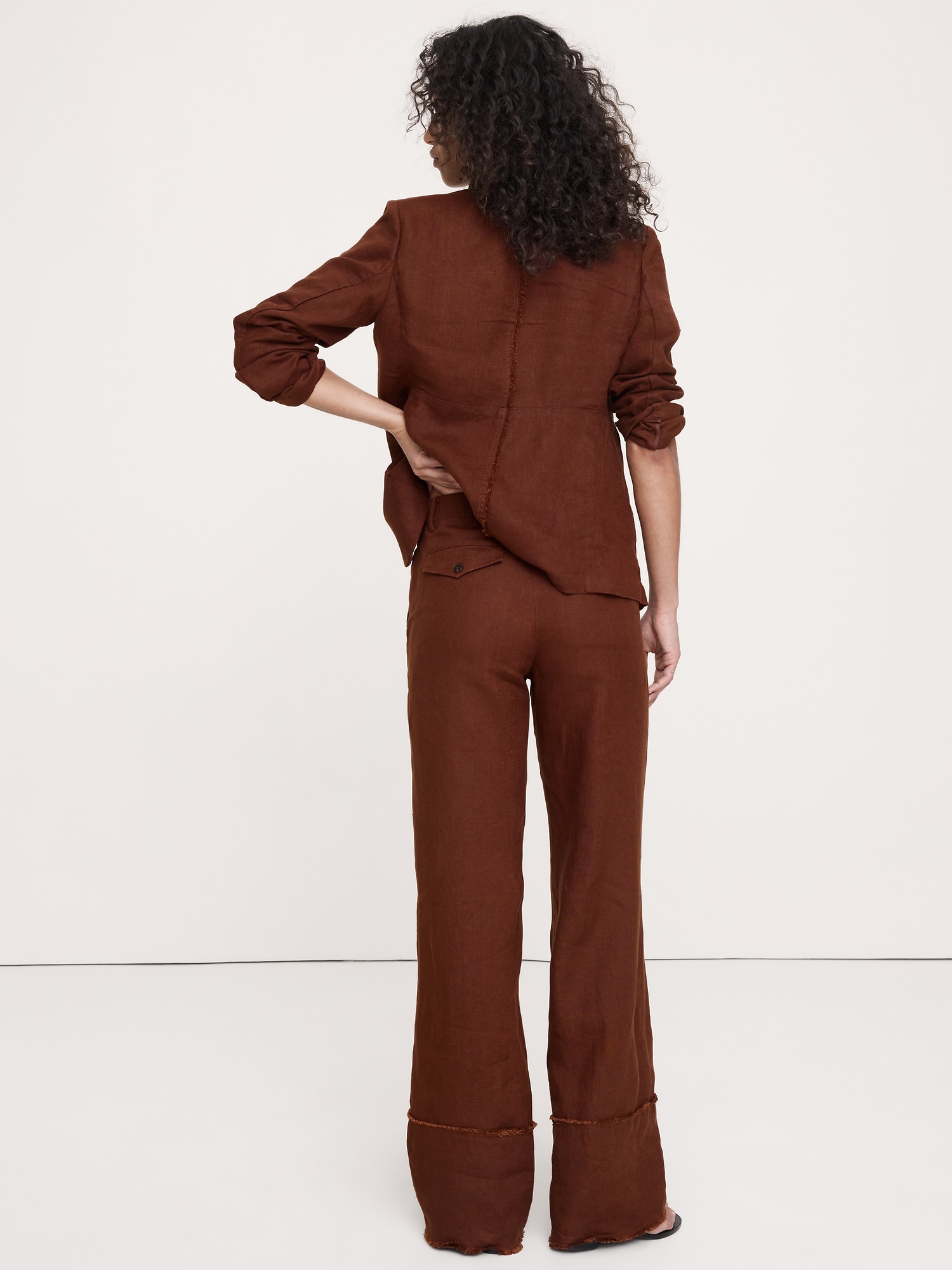 The Everyday Wide-Leg Pant Fringe-Hem Linen