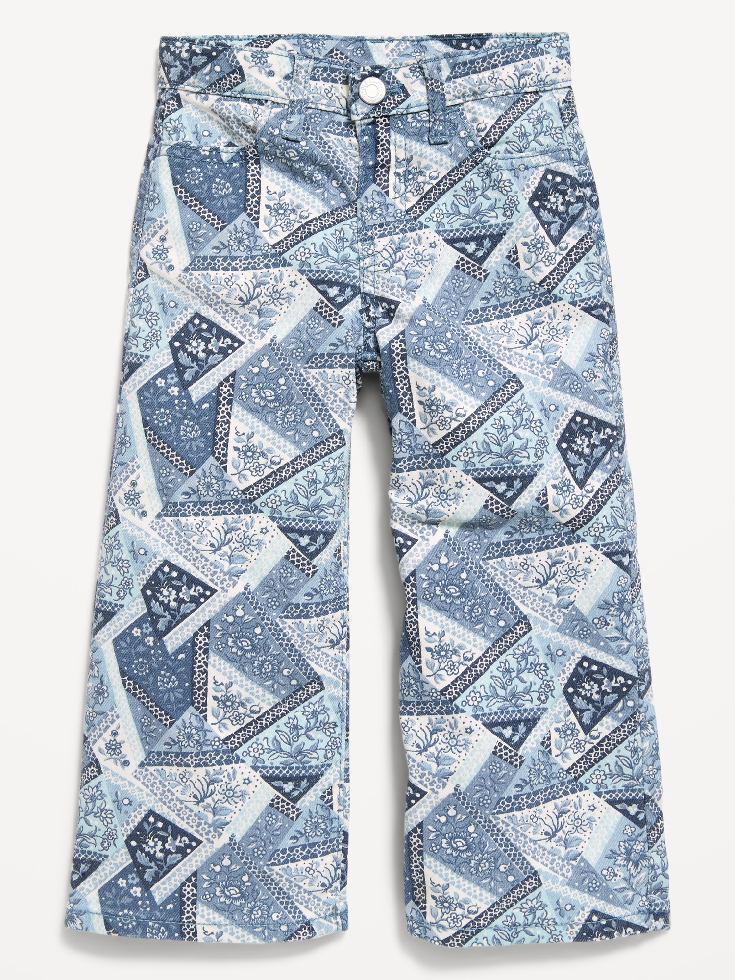 JEAN COUPE TRÈS GÉNÉREUSE JAMBE LARGE EN DENIM À MOTIF POUR TOUTE-PETITE