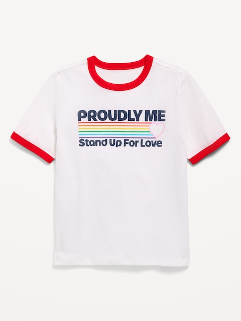 T-SHIRT À MANCHES COURTES À IMPRIMÉ DE LA FIERTÉ POUR GARÇON