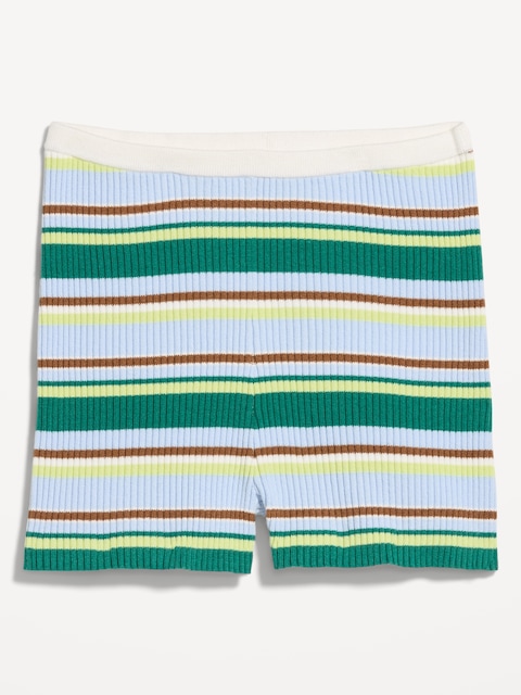 High-Waisted Ribbed Mini Bike Shorts