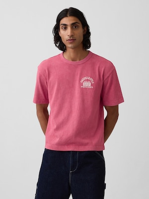 ヘビーウェイト GAPロゴ リラックスフィット クロップドTシャツ