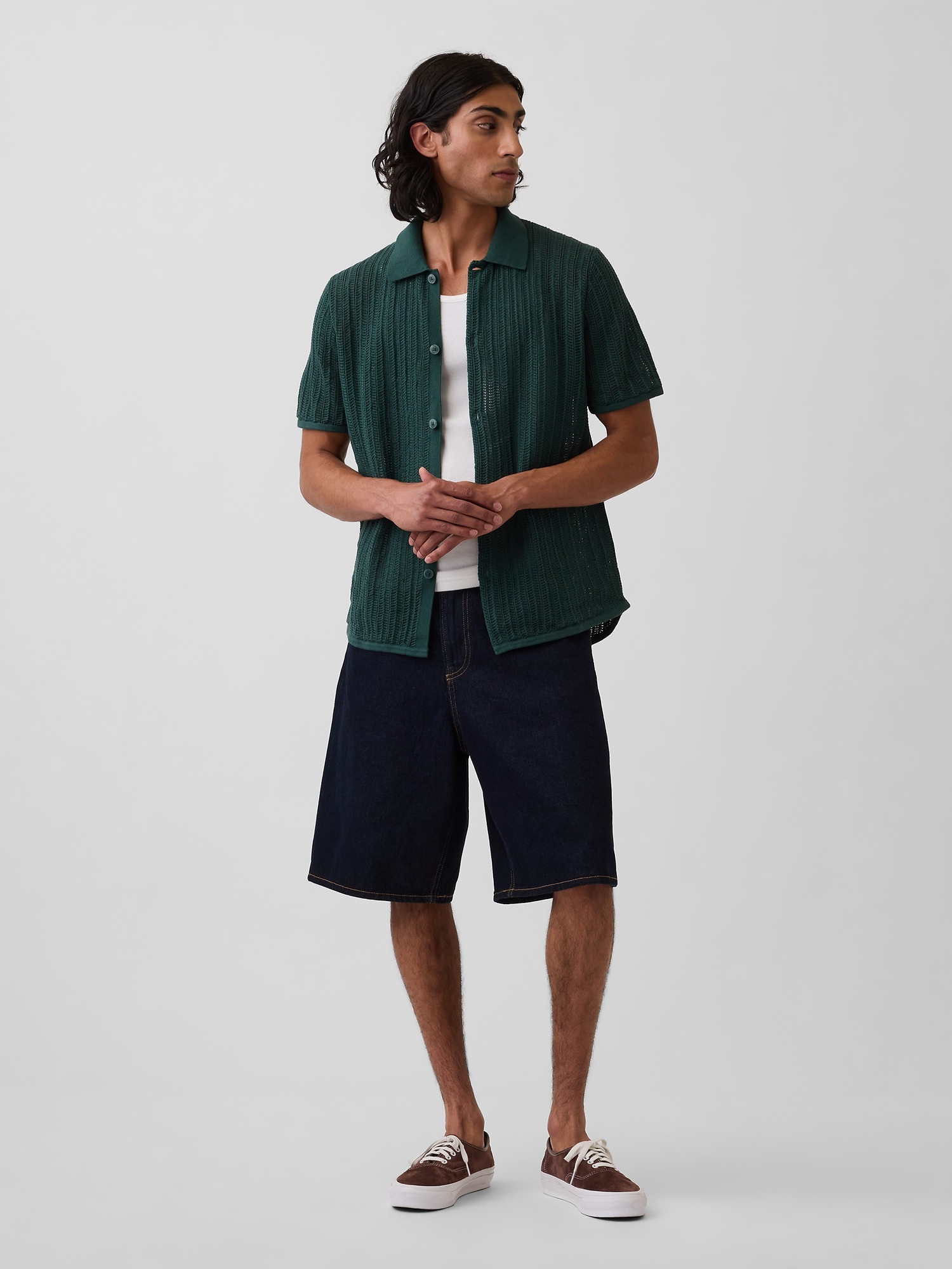 Textured Relaxed Sweater Shirt