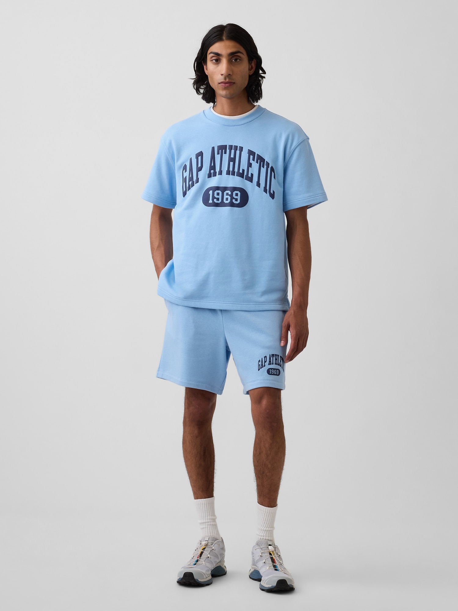 リラックスフィット フレンチテリー グラフィックTシャツ-1