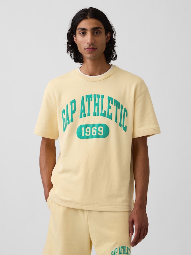 リラックスフィット フレンチテリー グラフィックTシャツ-0