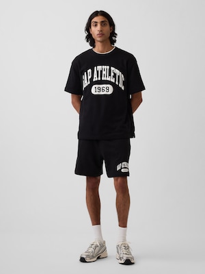 リラックスフィット フレンチテリー グラフィックショートパンツ