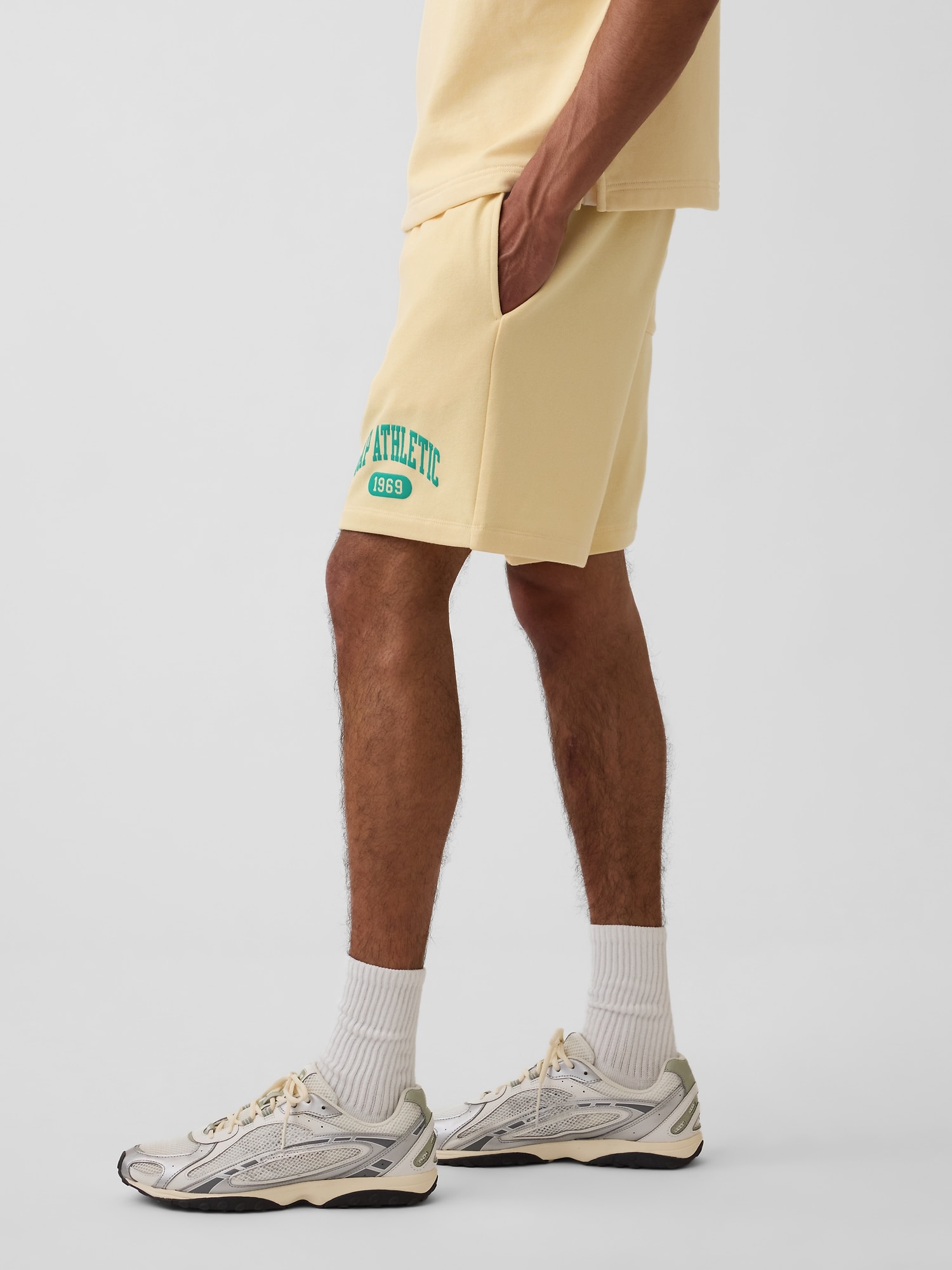 リラックスフィット フレンチテリー グラフィックショートパンツ-2