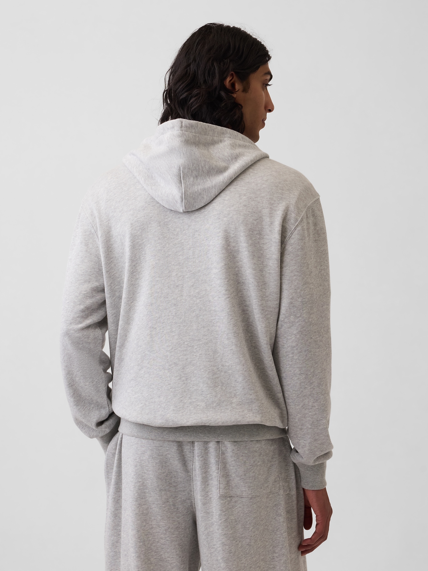 フレンチテリー リラックスフィット GAP1969ロゴ  ジップアップパーカー-2