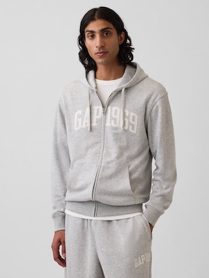 フレンチテリー リラックスフィット GAP1969ロゴ  ジップアップパーカー