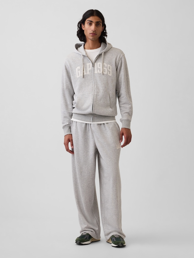 フレンチテリー リラックスフィット GAP1969ロゴ  ジップアップパーカー-1