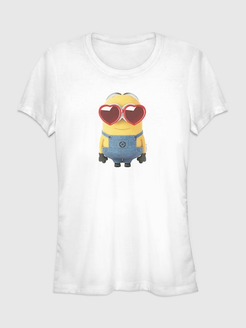 Big Minion Heart Glasses Graphic T-Shirt - Women's
