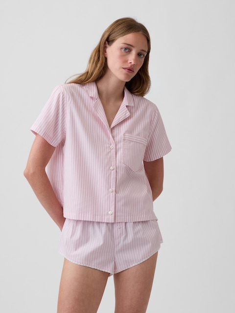 MadeSoft Poplin Crop PJ Shirt