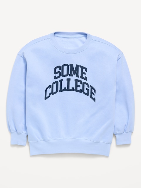 Oversized Graphic Tunic Sweatshirt for Girls