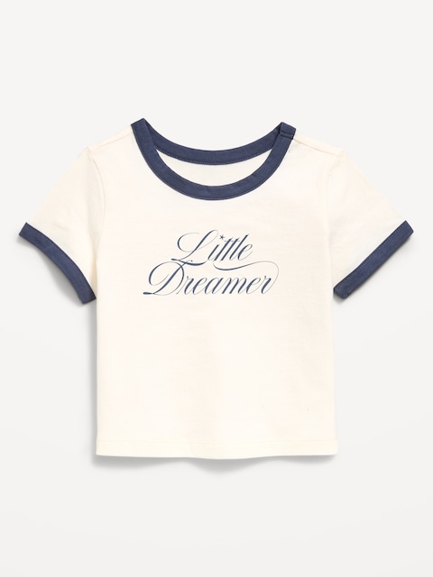 Short-Sleeve Ringer Graphic T-Shirt for Toddler Girls