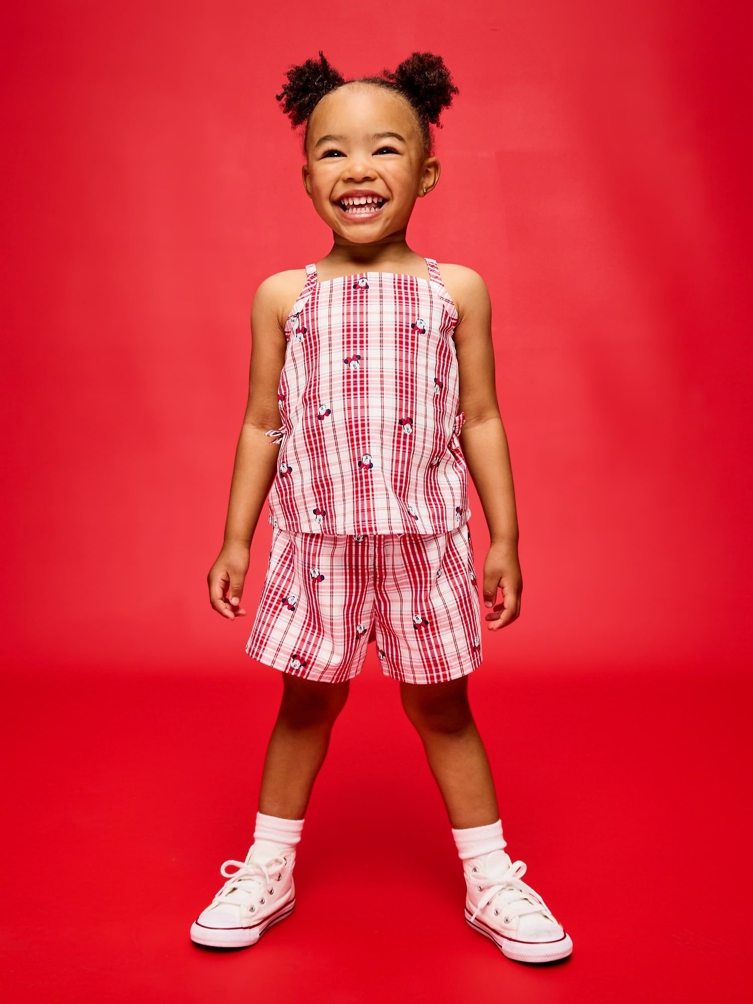 Old Navy x Disney Minnie Mouse Sleeveless Plaid Top & Shorts Set for Toddler Girls
