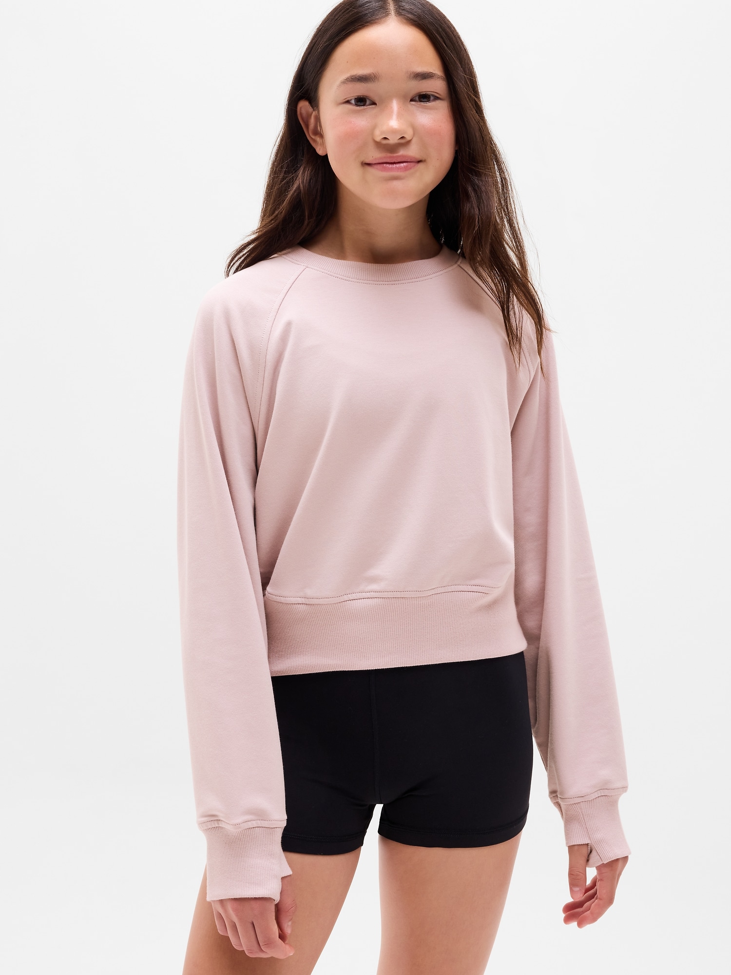 Athleta Girl All Day Crewneck Sweatshirt Pink Size M/8-10