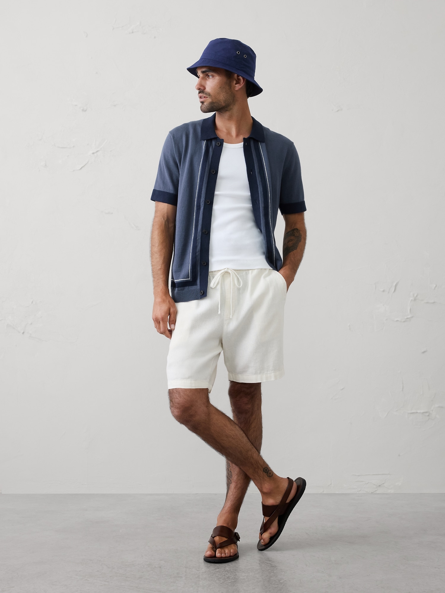 Border Striped Sweater Polo