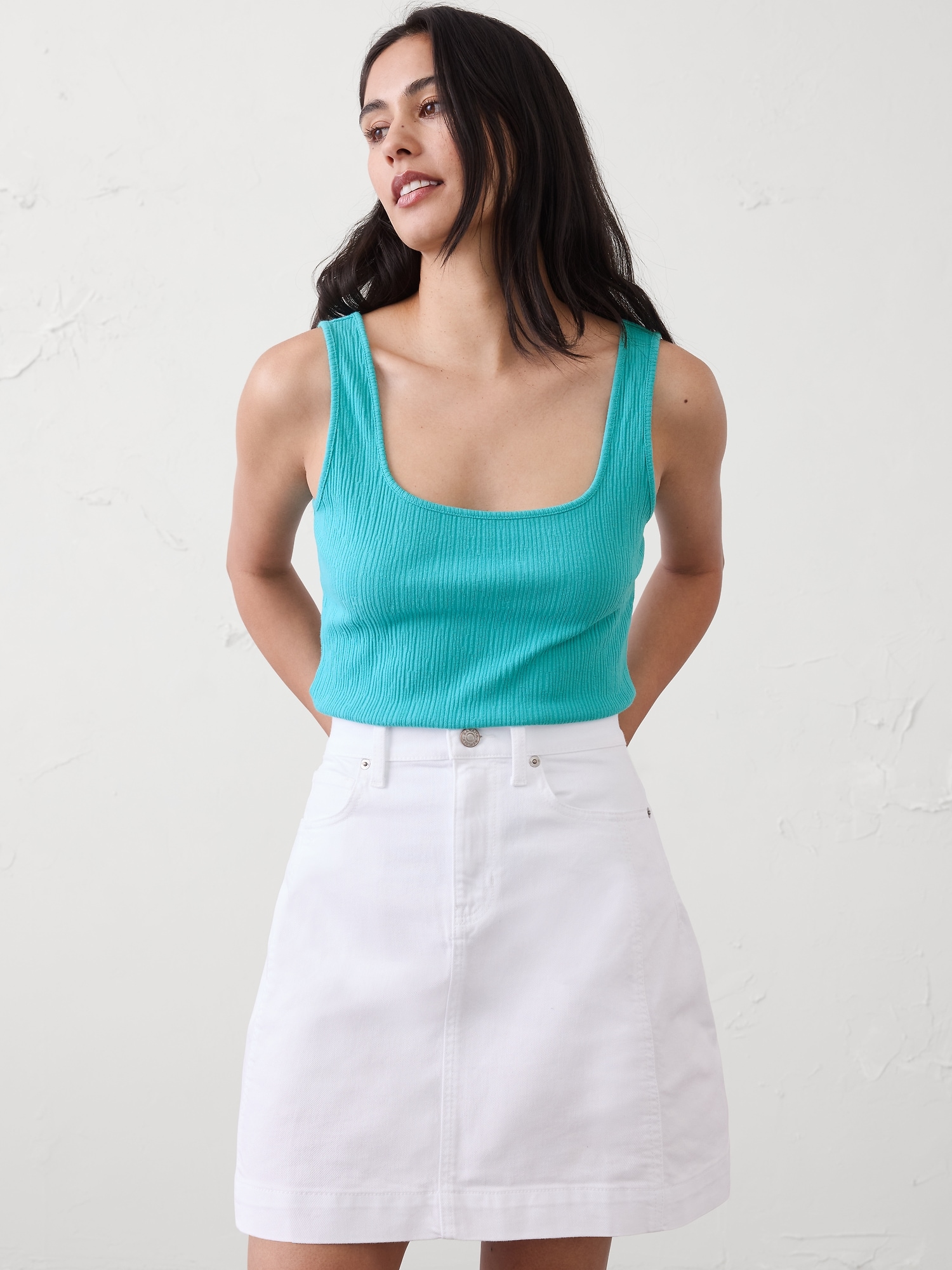 CAMISOLE CÔTELÉ ET PANACHÉE