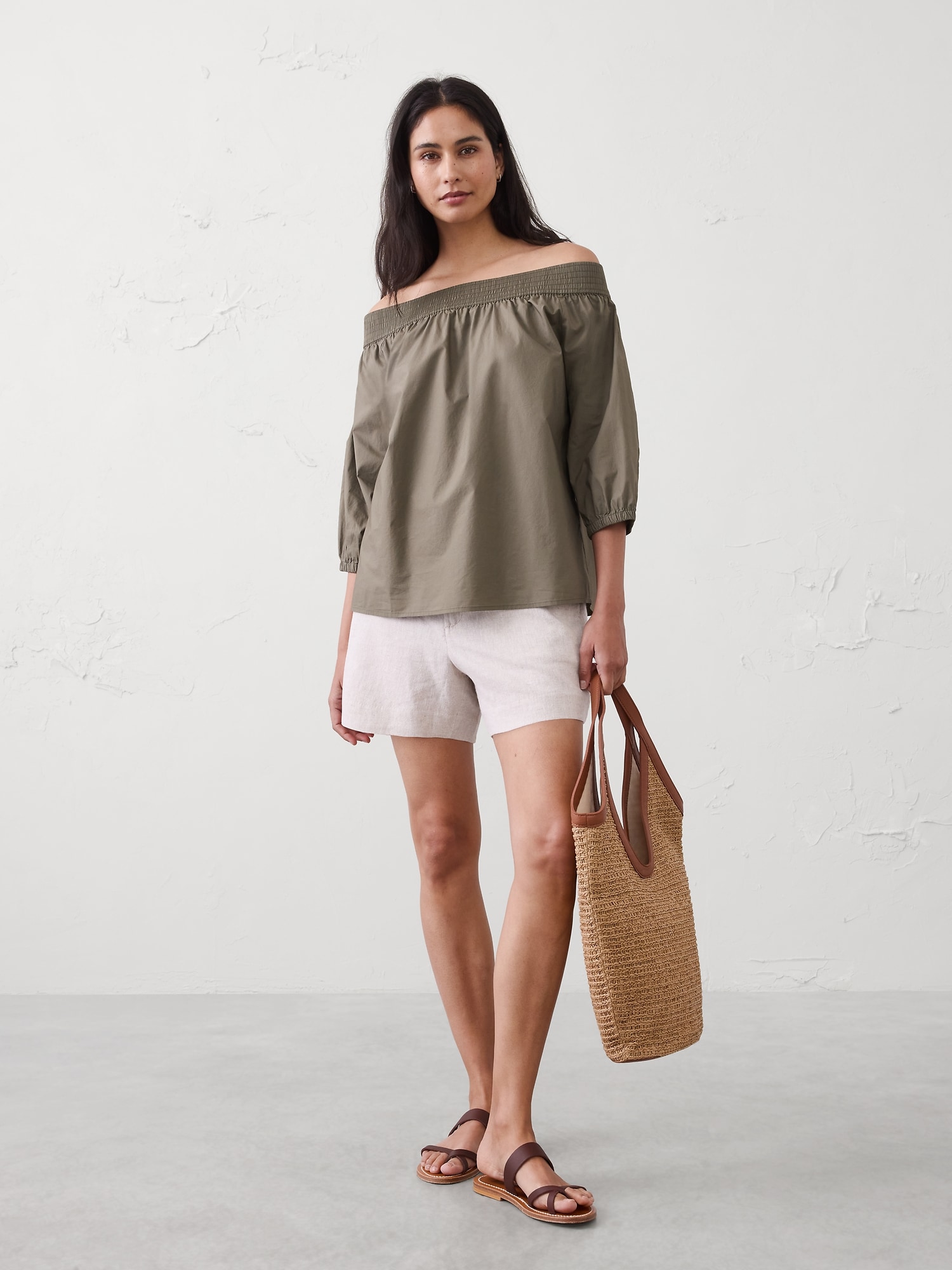 Off-Shoulder Smocked Top