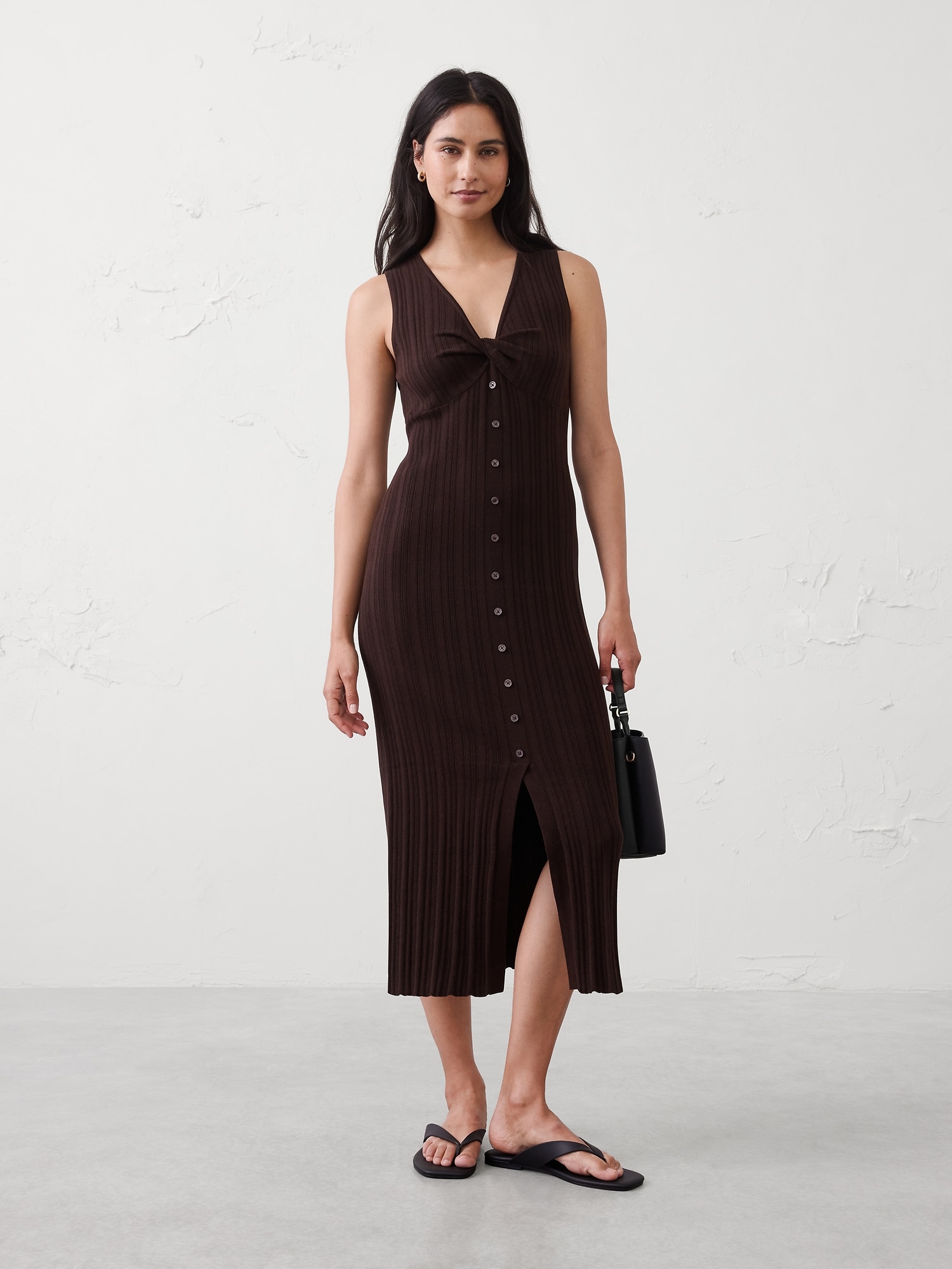 Button-Through Midi Dress