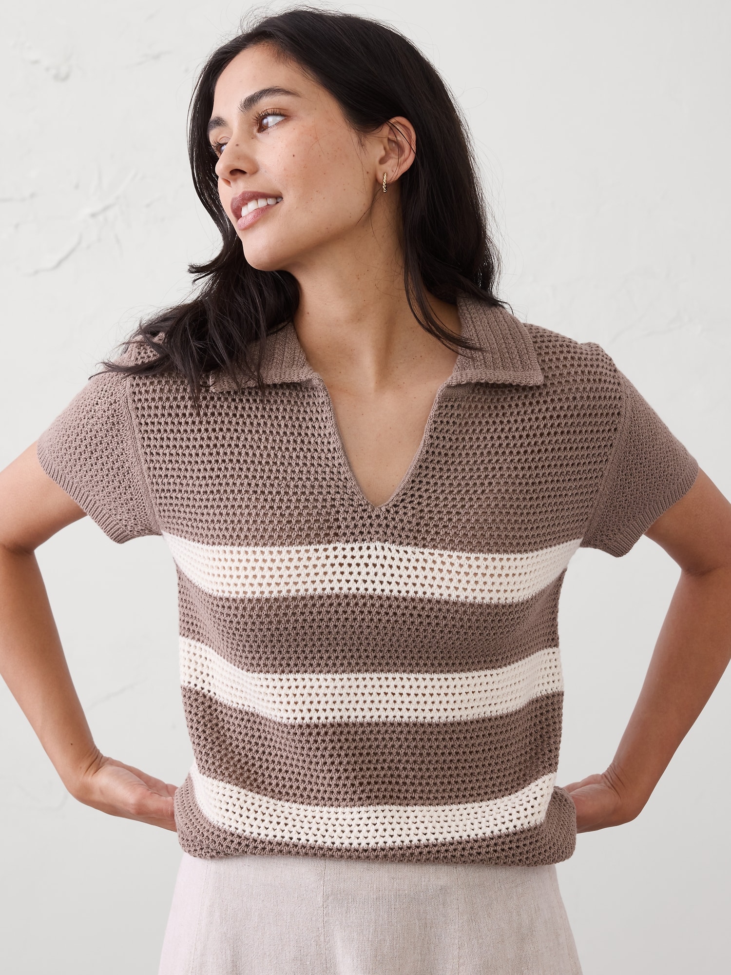 Banana Republic Textured Sweater Polo INTERNATIONAL SHIPPING