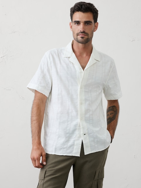 Standard-Fit Textured Resort Shirt
