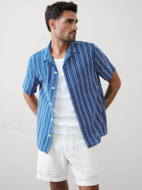 Standard-Fit Textured Resort Shirt
