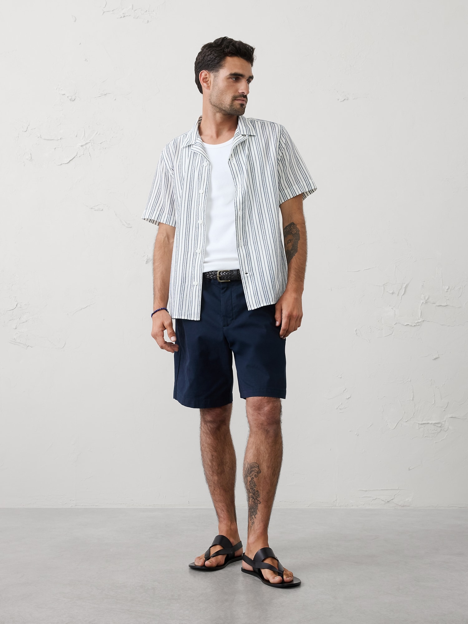 Standard-Fit Textured Resort Shirt