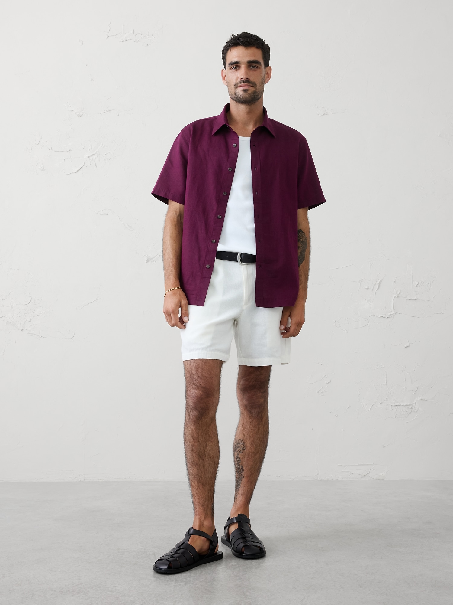 Standard-Fit Linen-Blend Shirt