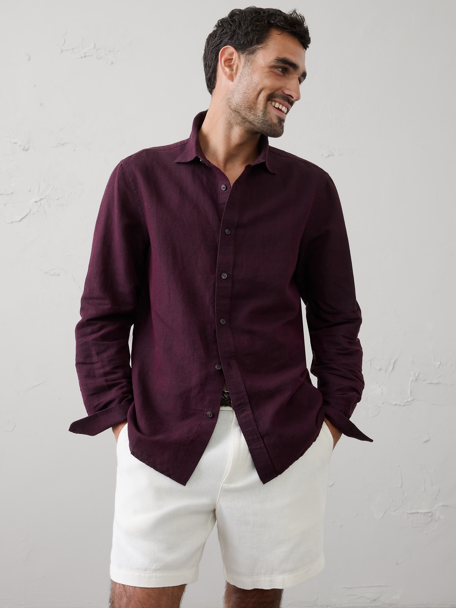CHEMISE AJUSTÉE EN MÉLANGE DE LIN