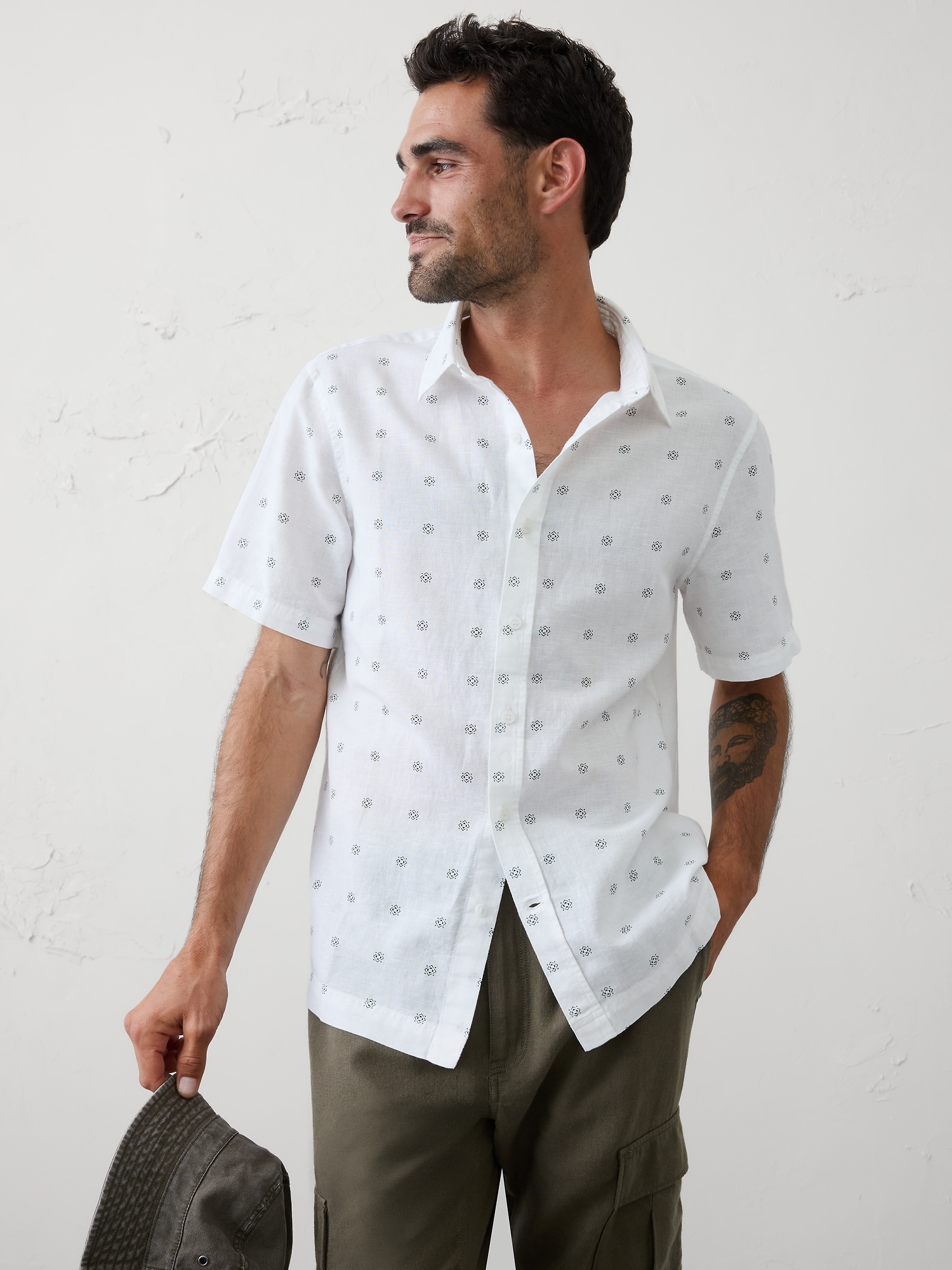 Standard-Fit Linen-Blend Shirt
