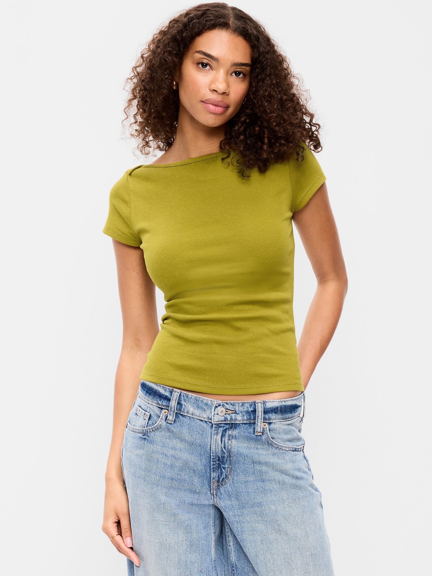 T-SHIRT AJUSTÉ À ENCOLURE BATEAU