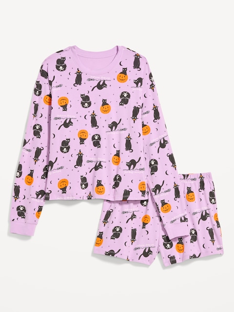 Halloween Pajama T-Shirt and Shorts Set for Women