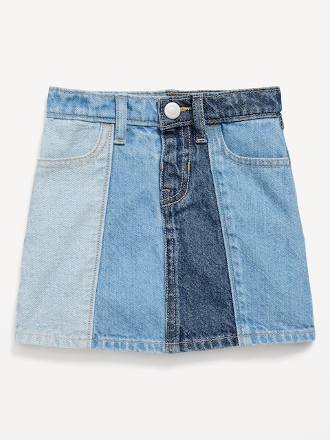 JUPE-SHORT EN DENIM À PLIS ET À TAILLE HAUTE POUR TOUTE-PETITE