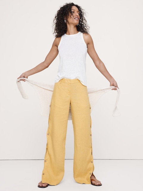 PANTALON À JAMBE LARGE DE TOUS LES JOURS EN LIN
