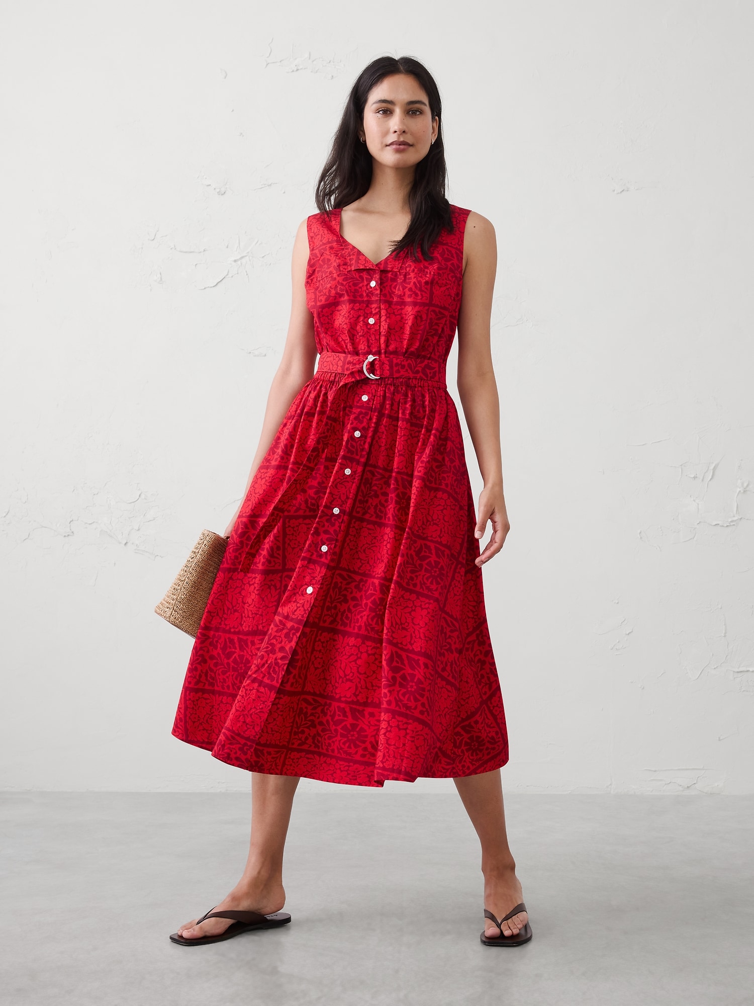Poplin Knee-Length Dress