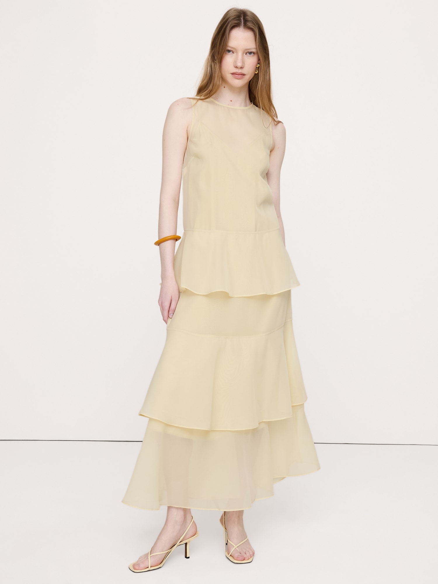 Organza Tiered Maxi Dress