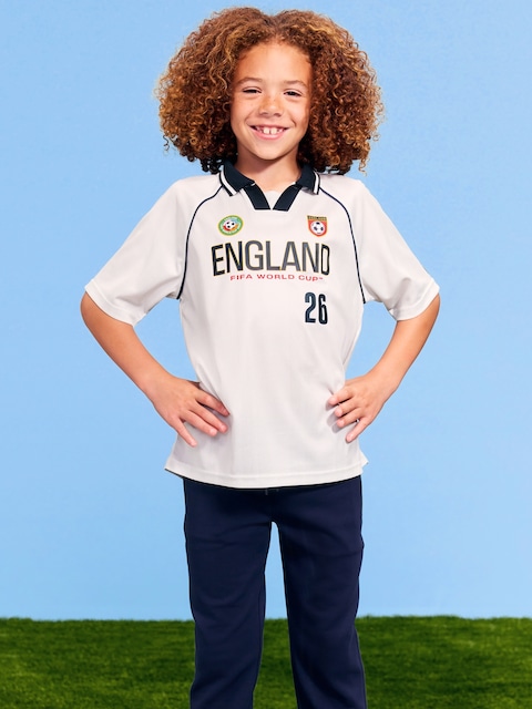 T-SHIRT À COL EN JERSEY COUPE DU MONDE DE LA FIFA 26™, ANGLETERRE POUR ENFANT