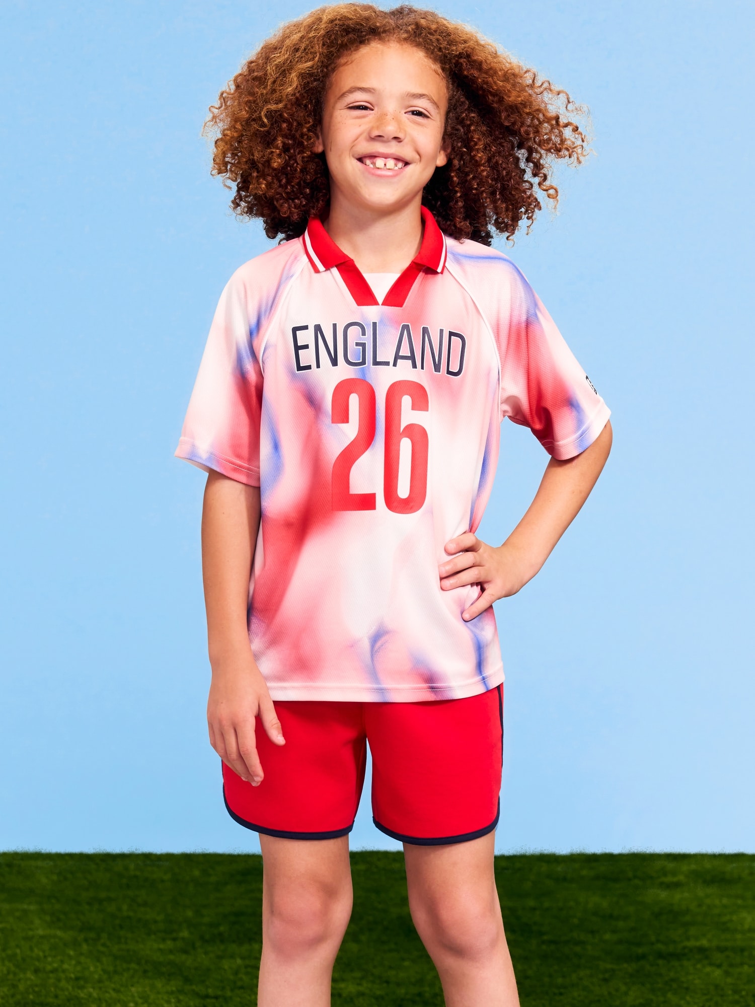 T-SHIRT À COL EN JERSEY COUPE DU MONDE DE LA FIFA 26™, ANGLETERRE POUR ENFANT